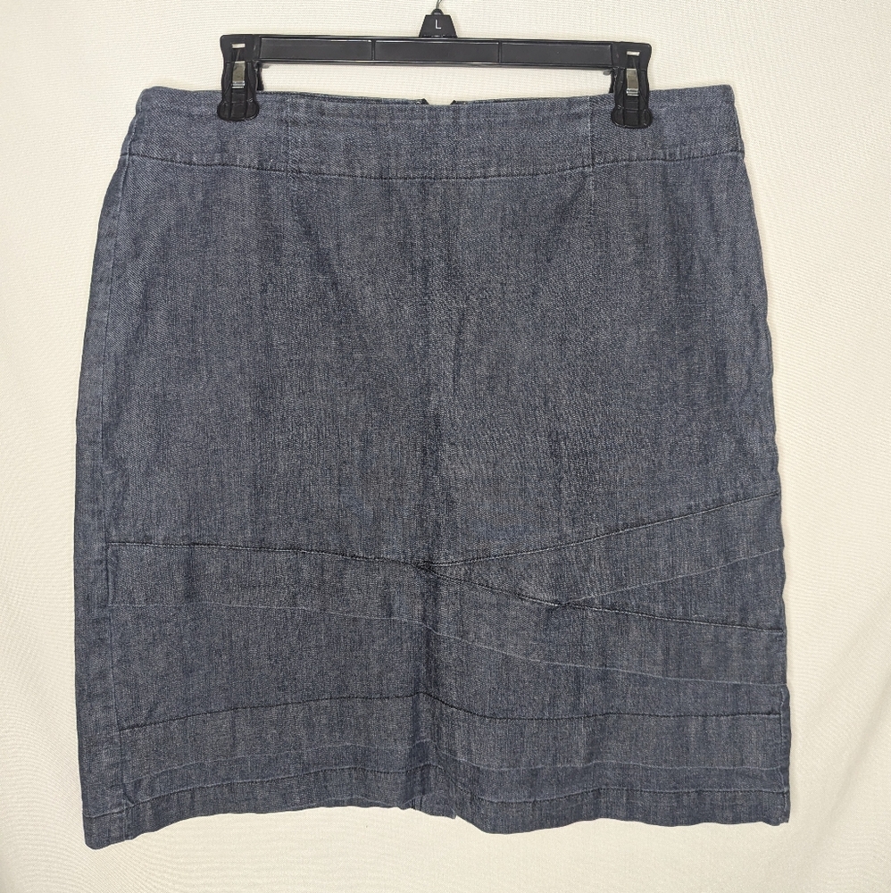 Nic + Zoe Denim Mini Skirt Blue‎ Womens 10 Cotton Stretchy Coastal Classic
